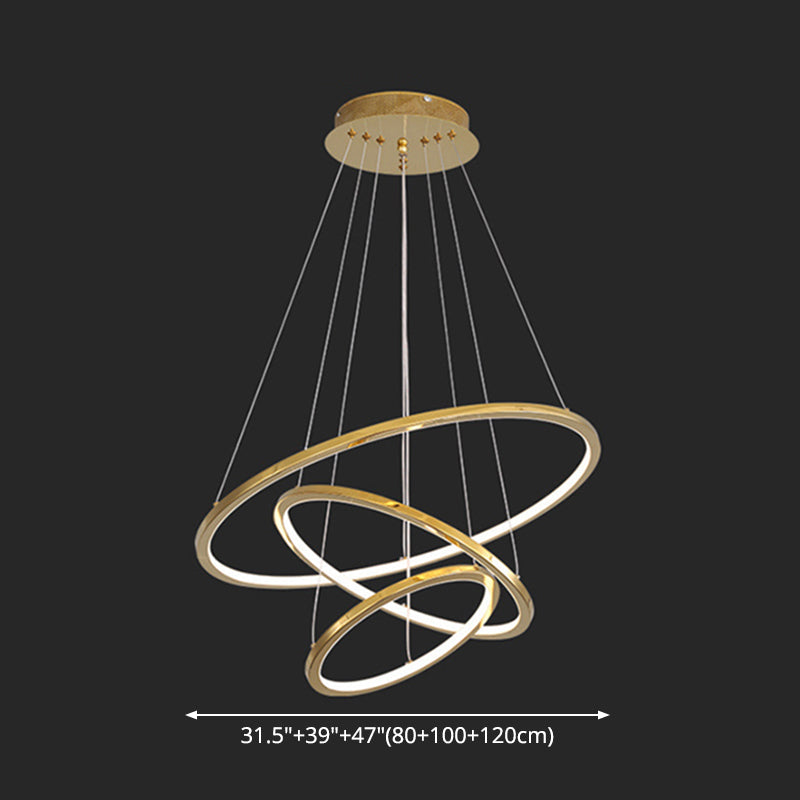 Modern Orbicular Chandelier Lamp - Metallic Simplicity Hanging Light For Living Room