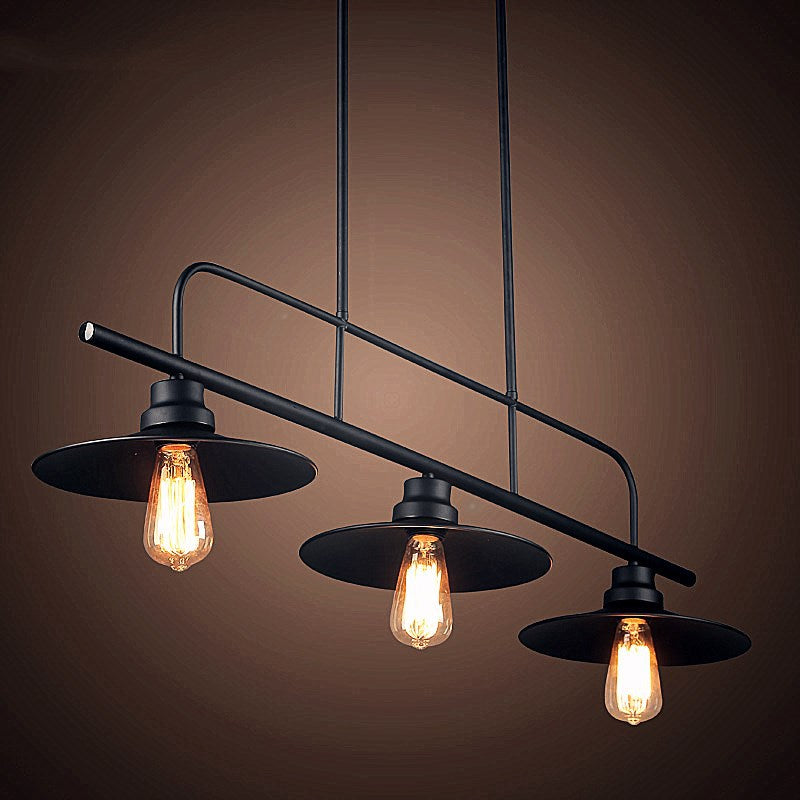 Industrial Style Metal Black Cone Pendant Chandelier - Island Lighting Fixture