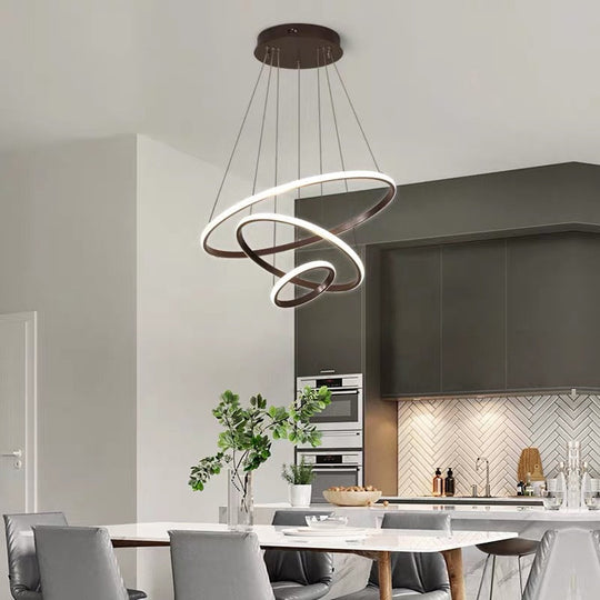 Modern Black Led Pendant Light With Circle Metal Shade - Stylish Parlour Suspension Fixture