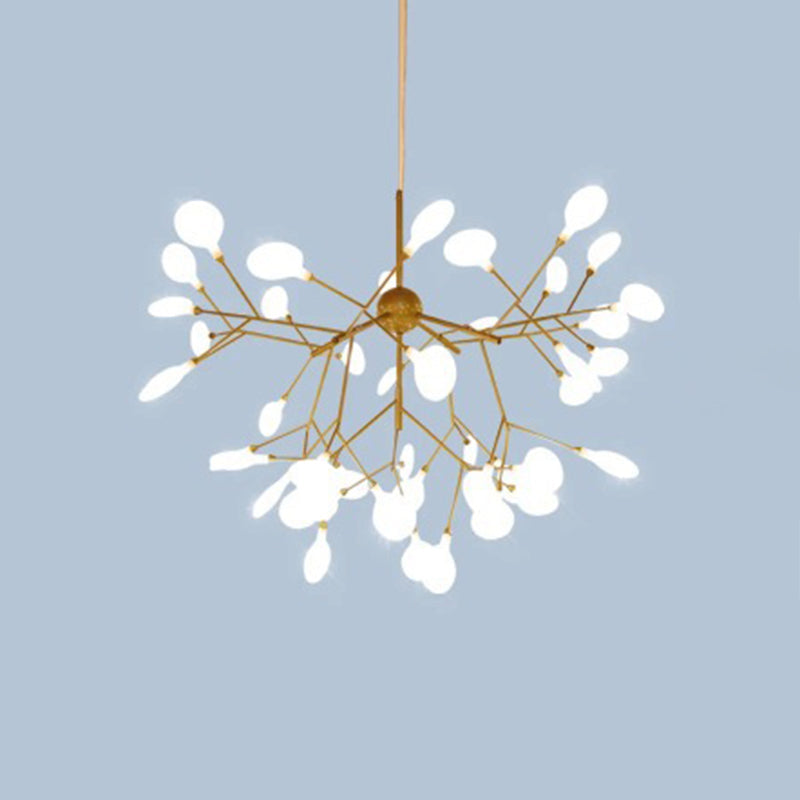 Contemporary Metal Branch Pendant Light With Led Suspension 45 / Gold