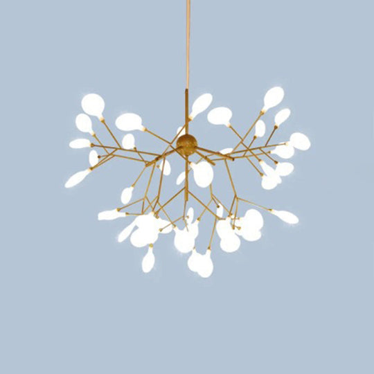 Contemporary Metal Branch Pendant Light With Led Suspension 45 / Gold