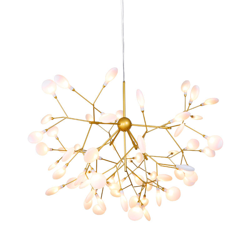 Contemporary Metal Branch Pendant Light With Led Suspension