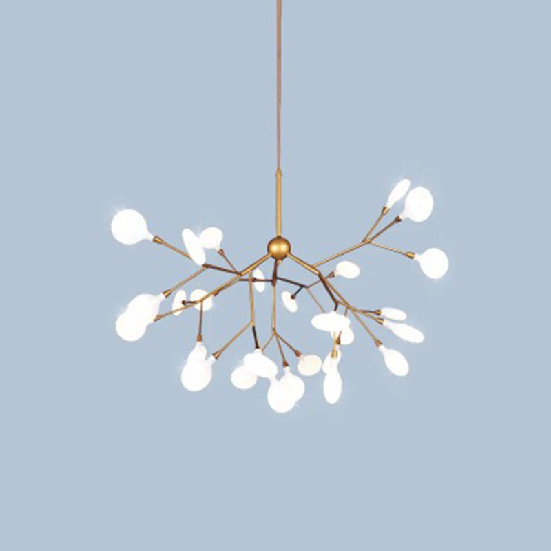 Contemporary Metal Branch Pendant Light With Led Suspension 27 / Gold