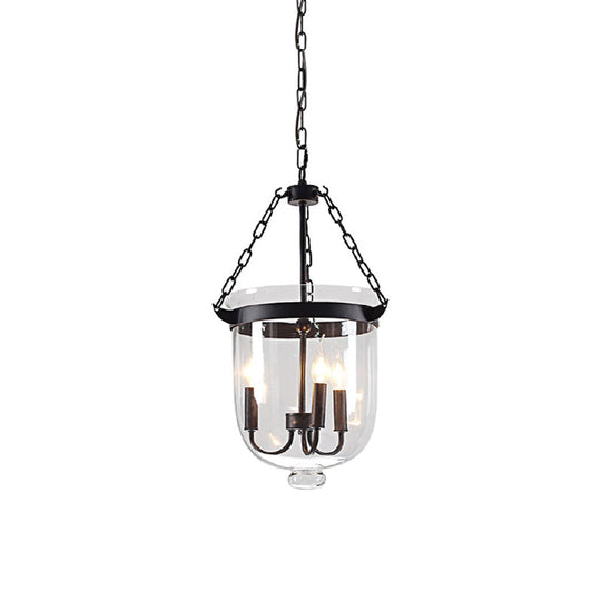 Industrial Style Black Bucket Chandelier Pendant for Dining Room Lighting