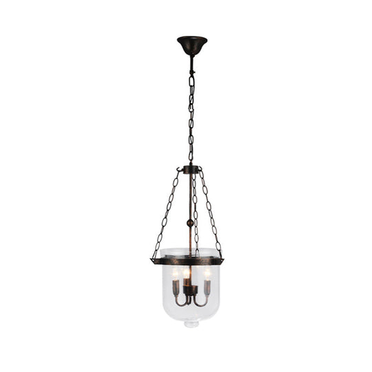 Industrial Style Black Bucket Chandelier Pendant for Dining Room Lighting