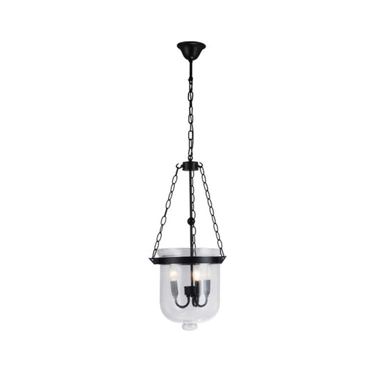 Industrial Style Black Bucket Chandelier Pendant for Dining Room Lighting