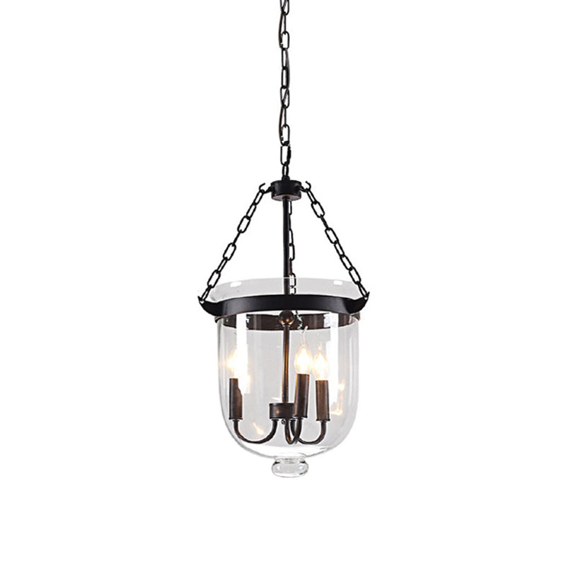 Industrial Style Black Bucket Chandelier Pendant for Dining Room Lighting