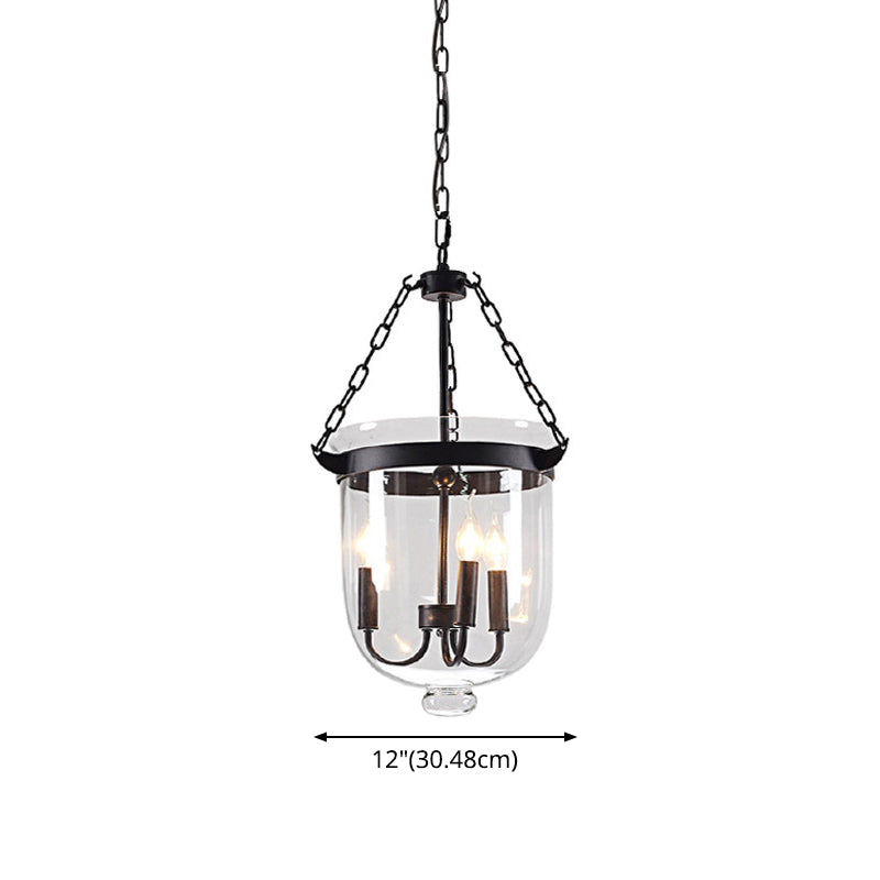 Industrial Style Black Bucket Chandelier Pendant for Dining Room Lighting