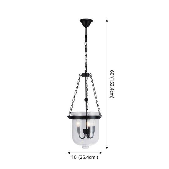 Industrial Style Black Bucket Chandelier Pendant for Dining Room Lighting