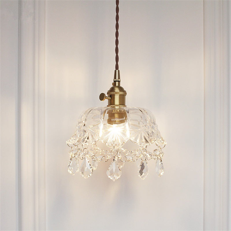 Yvonne - Modern Crystal Gold Bowl Pendant Ceiling Light