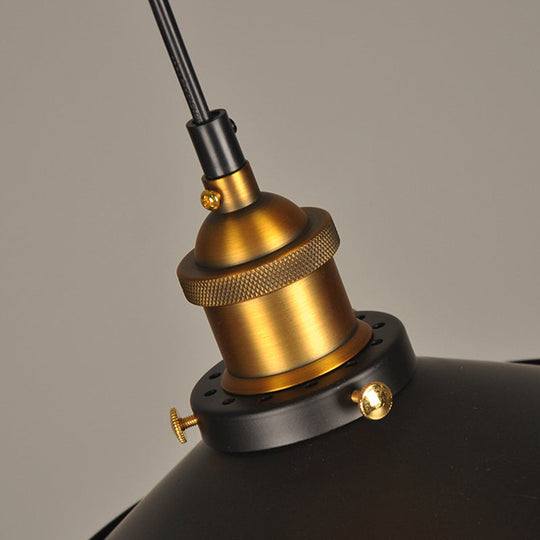 Industrial Style Metal Cone Pendant Lamp in Black