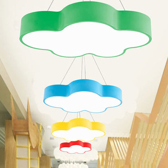 Contemporary Pendant Light With Led Metal Fixture - Ideal For Kindergarten Ceiling Lighting