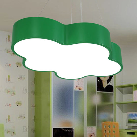 Contemporary Pendant Light With Led Metal Fixture - Ideal For Kindergarten Ceiling Lighting Green /