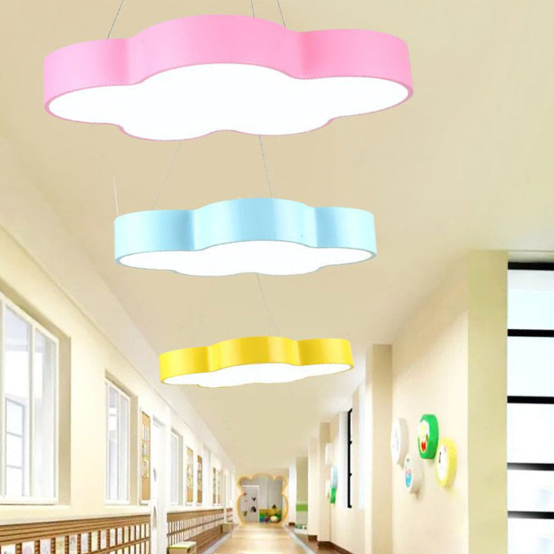 Contemporary Pendant Light With Led Metal Fixture - Ideal For Kindergarten Ceiling Lighting Yellow /