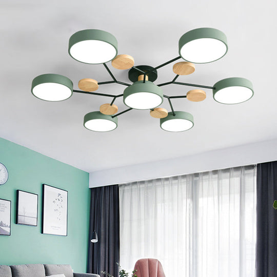 Samantha -  Semi Flush Mount Light Macaron LED Acrylic Semi-Flush Mount Ceiling Fixture