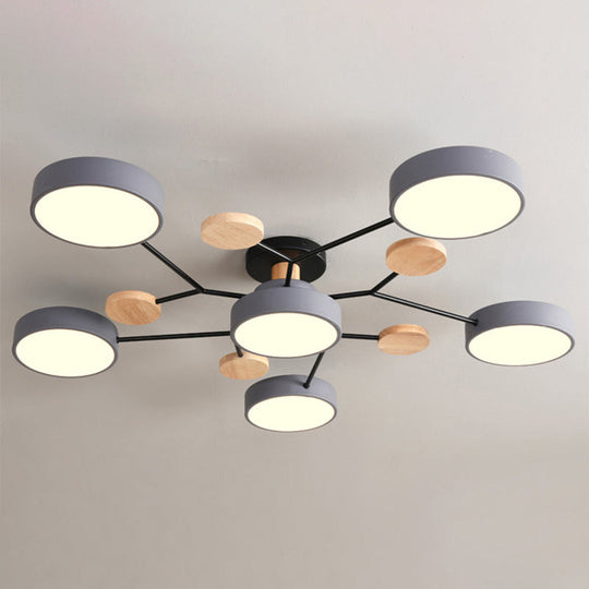 Samantha -  Semi Flush Mount Light Macaron LED Acrylic Semi-Flush Mount Ceiling Fixture