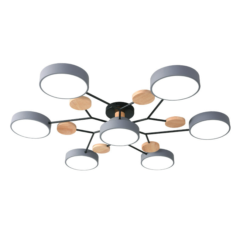 Macaron Sputnik Led Semi Flush Mount Ceiling Light Fixture 7 / Grey White