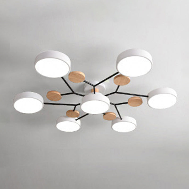 Macaron Sputnik Led Semi Flush Mount Ceiling Light Fixture 7 / White