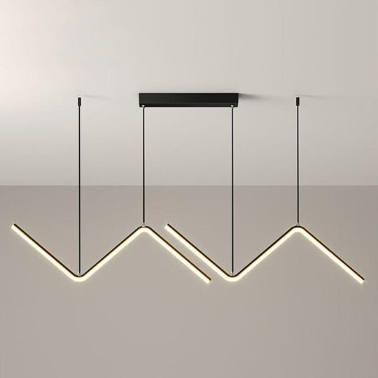 Minimalist Double Z-Shaped Led Island Light Fixture