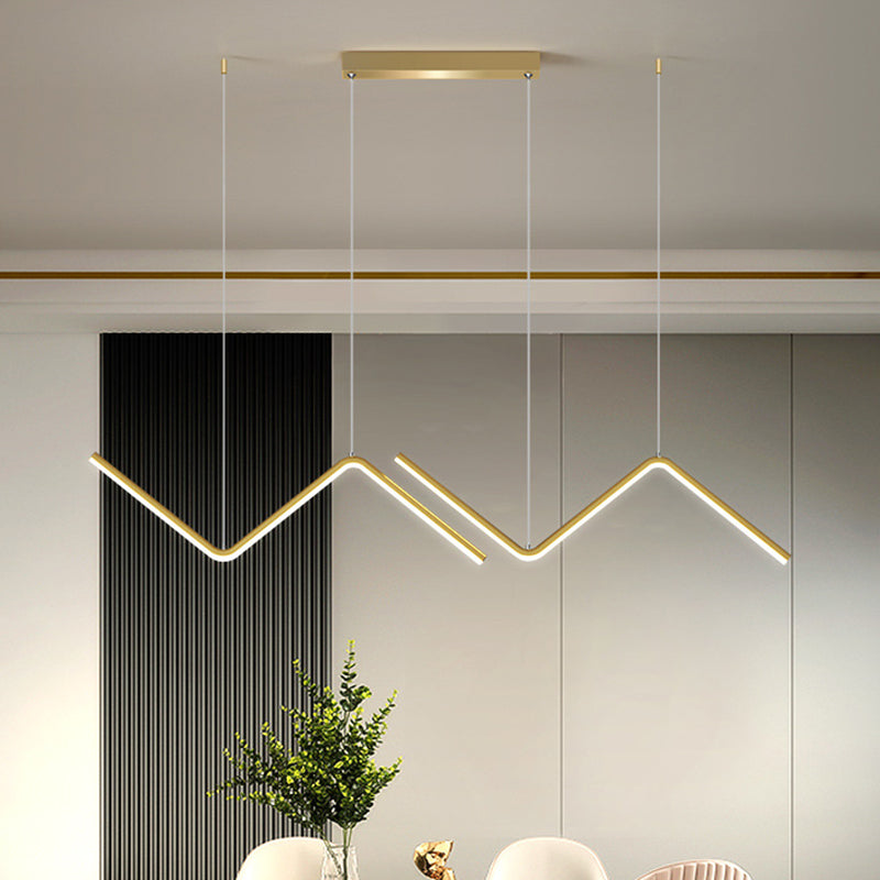 Minimalist Double Z-Shaped Led Island Light Fixture