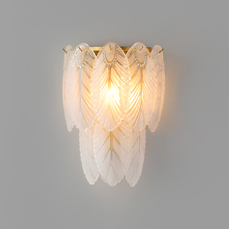 Postmodern White Prismatic Glass Tiered Wall Light Fixture - 2/3 Lights Corridor Sconce