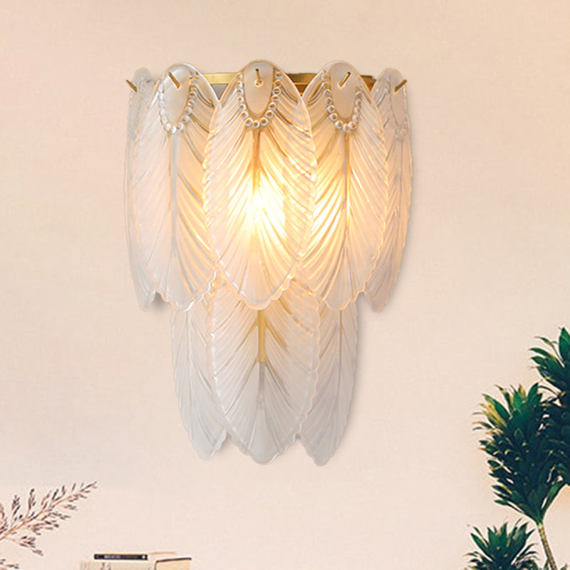 Postmodern White Prismatic Glass Tiered Wall Light Fixture - 2/3 Lights Corridor Sconce 2 /