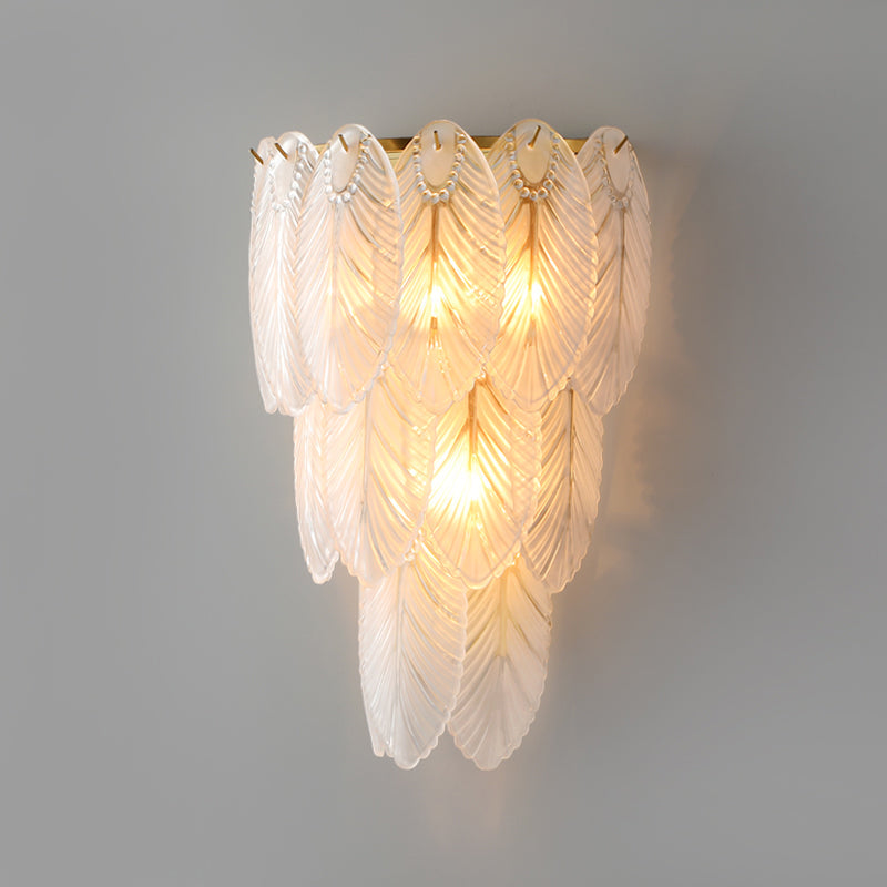 Postmodern White Prismatic Glass Tiered Wall Light Fixture - 2/3 Lights Corridor Sconce 3 /