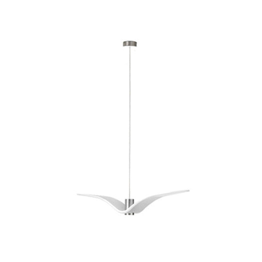 Art Deco Seagulls Hanging Lamp - White 1-Light Resin Material Drop Pendant For Dining Room Decor /