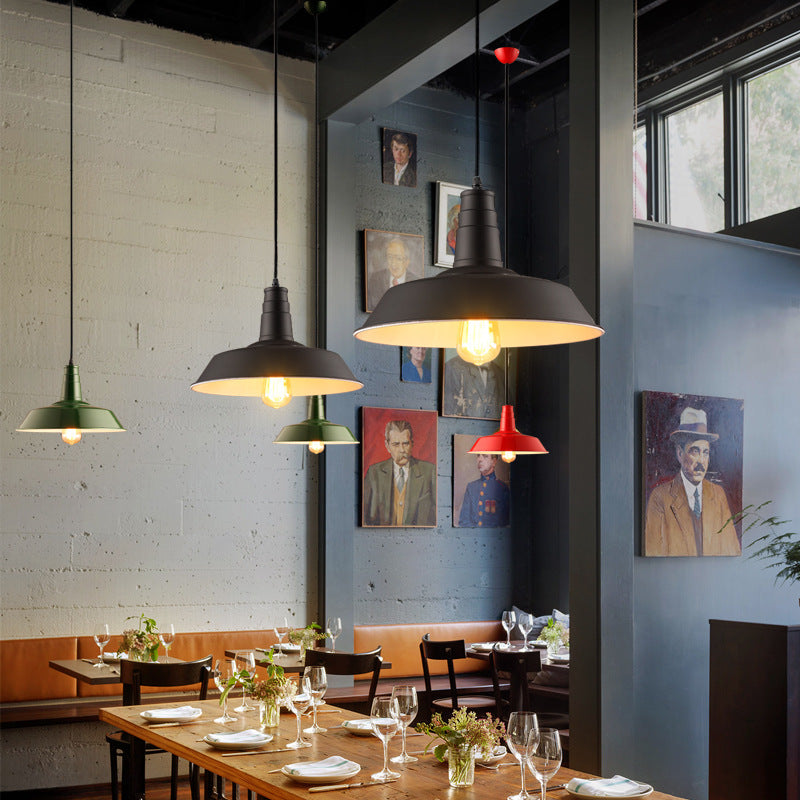 Metal Pendant Light with Industrial Style Shade - Perfect for Coffee Shop or Restaurant