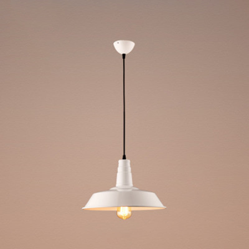 Industrial Metal Pendant Light For Coffee Shop White