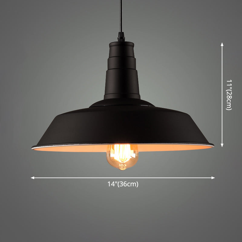 Metal Pendant Light with Industrial Style Shade - Perfect for Coffee Shop or Restaurant