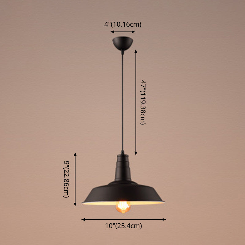 Metal Pendant Light with Industrial Style Shade - Perfect for Coffee Shop or Restaurant