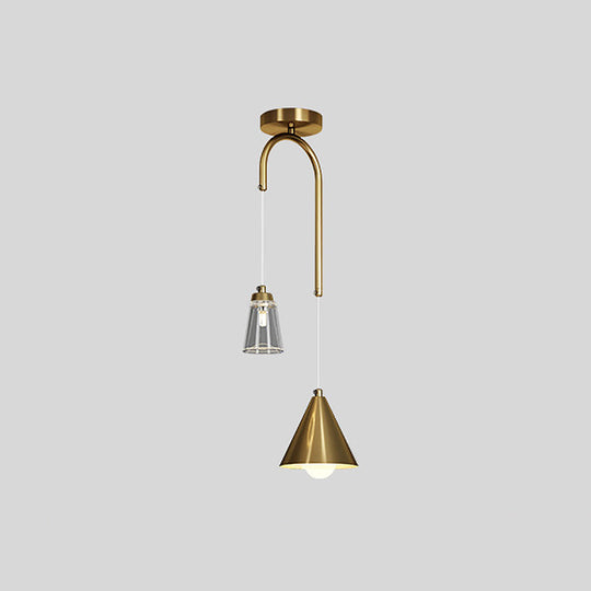 Industrial Mini Pendant Ceiling Light – Modern Metal Cone Hanging Lamp for Dining Room