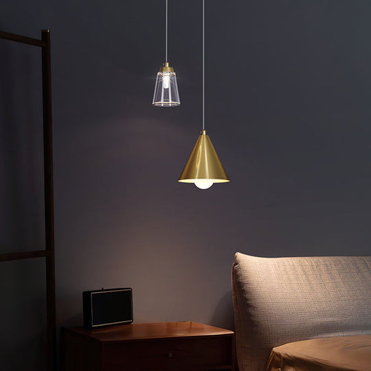 Industrial Mini Pendant Ceiling Light – Modern Metal Cone Hanging Lamp for Dining Room