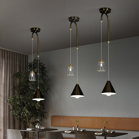 Industrial Mini Pendant Ceiling Light – Modern Metal Cone Hanging Lamp for Dining Room