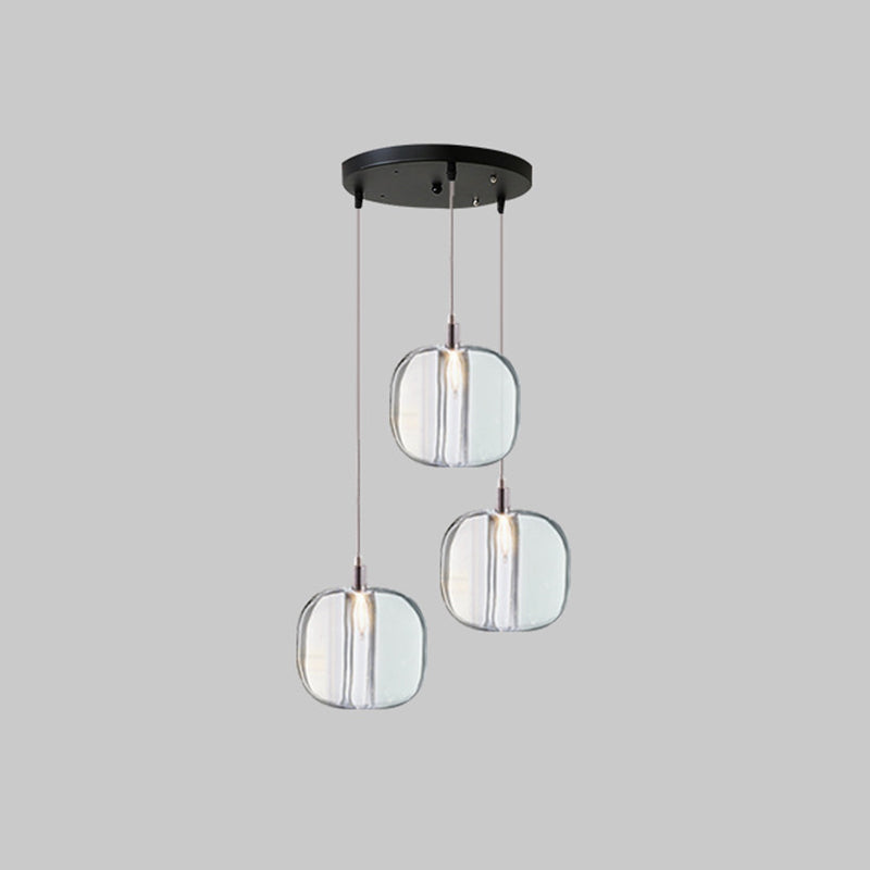 Postmodern Blown Glass Pendant Light With Led - Ideal For Commercial Stores 3 / Clear