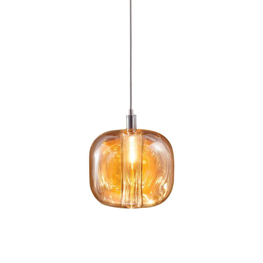 Postmodern Blown Glass Pendant Light With Led - Ideal For Commercial Stores