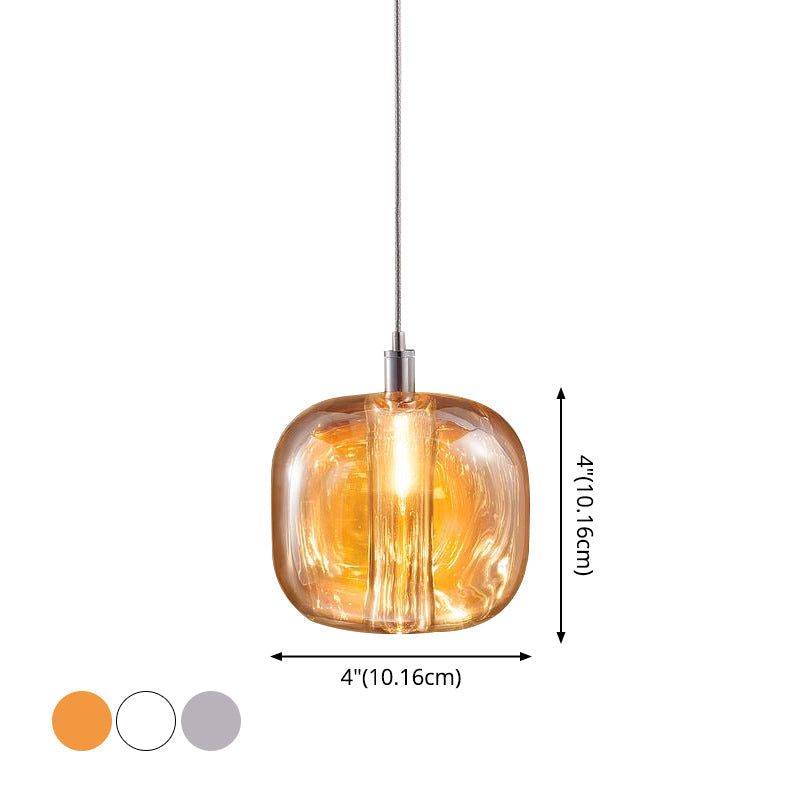 Postmodern Blown Glass Pendant Light With Led - Ideal For Commercial Stores