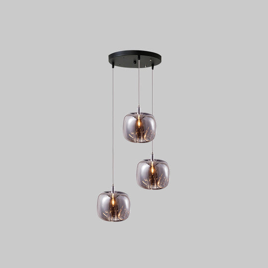 Postmodern Blown Glass Pendant Light With Led - Ideal For Commercial Stores 3 / Smoke Gray