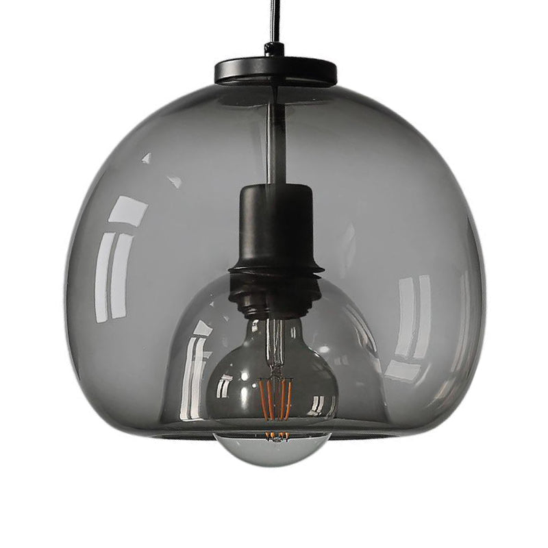 Adjustable Led Black Glass Globe Pendant Light For Kitchen - Mini Size