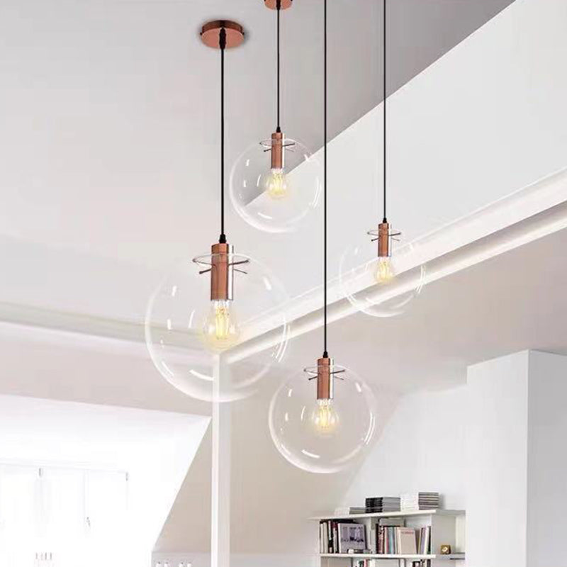 Modern Industrial Glass Globe Pendant Light For Kitchen Dining & Bedroom