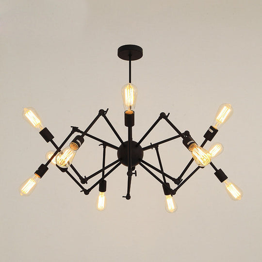 Spider-Shaped Wrought Iron Chandelier Retro Industrial Pendant Light For Coffee Shops And Workshops