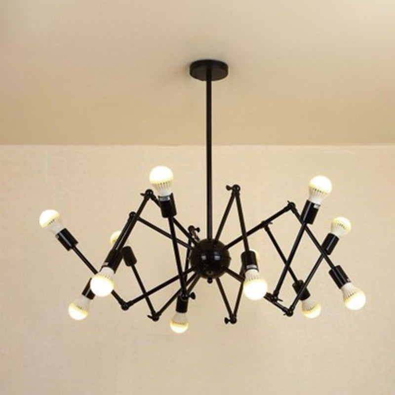 Spider-Shaped Wrought Iron Chandelier Retro Industrial Pendant Light For Coffee Shops And Workshops