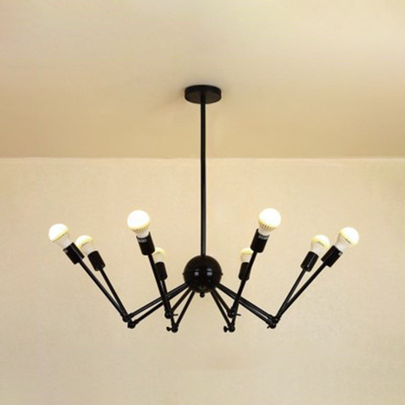 Spider-Shaped Wrought Iron Chandelier Retro Industrial Pendant Light For Coffee Shops And Workshops