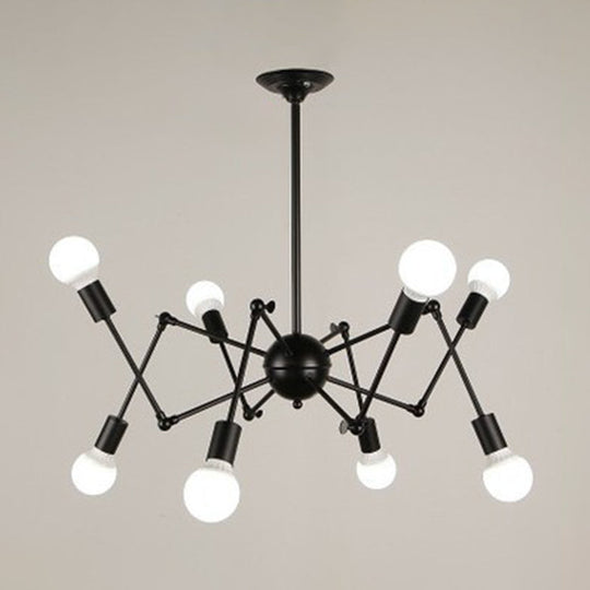 Spider-Shaped Wrought Iron Chandelier Retro Industrial Pendant Light For Coffee Shops And Workshops