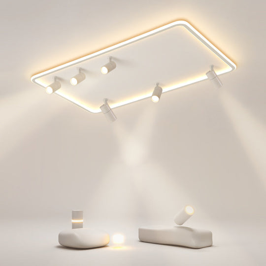 Minimalistic Living Room Glow: LED Acrylic Rectangular Flush Mount Ceiling Spotlight