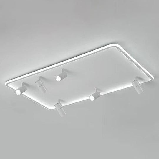 Minimalistic Living Room Glow: Led Acrylic Rectangular Flush Mount Ceiling Spotlight White / 31.5