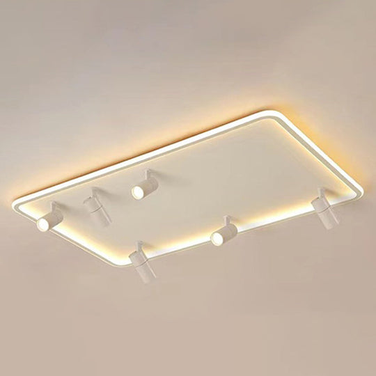 Minimalistic Living Room Glow: Led Acrylic Rectangular Flush Mount Ceiling Spotlight