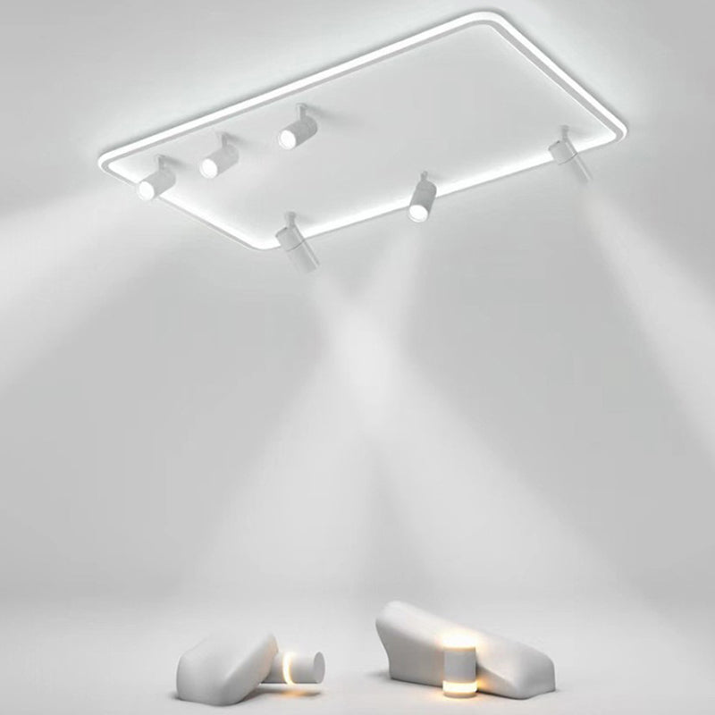 Minimalistic Living Room Glow: LED Acrylic Rectangular Flush Mount Ceiling Spotlight