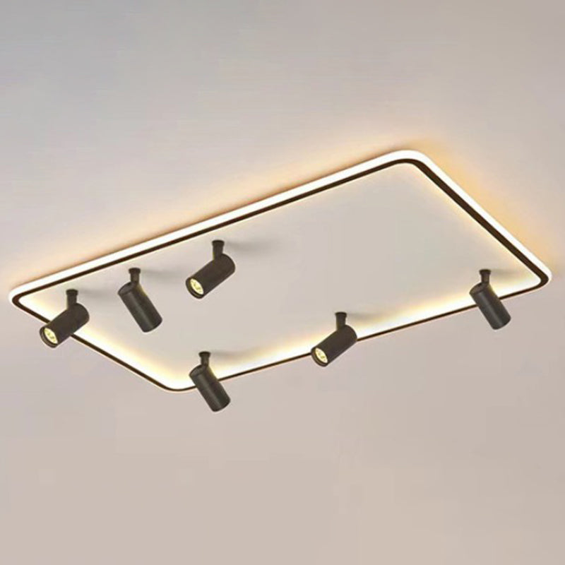 Minimalistic Living Room Glow: Led Acrylic Rectangular Flush Mount Ceiling Spotlight Black / 31.5